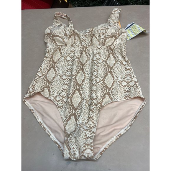 Womens Post Mastectomy Square Neck One Piece Swimsuit Kona Sol Snake Print Large - Picture 8 of 8
